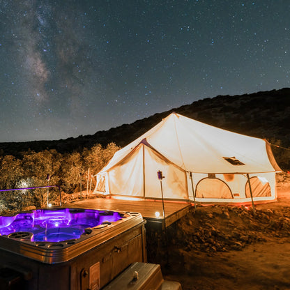 White Duck Outdoors Avalon Optimus Canvas Bell Tent (23') - Water Repellent - All Season Tent w/Stove Jack, Maximum Occupancy 12 People