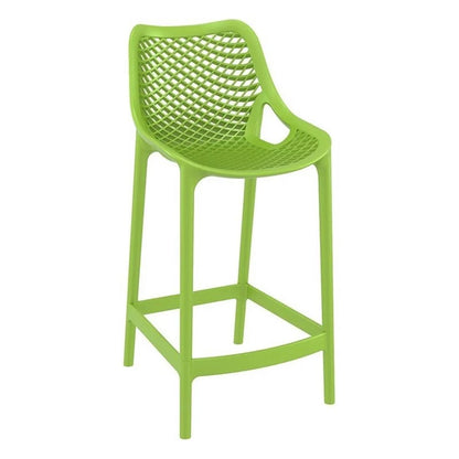 Home Square Polypropylene Patio Bar Stool in Taupe - Set of 2