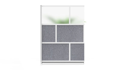 Luxor Freestanding Modular Room Divider Wall System with Built-in Cable Management Tray - 70" x 70" Add-On Wall