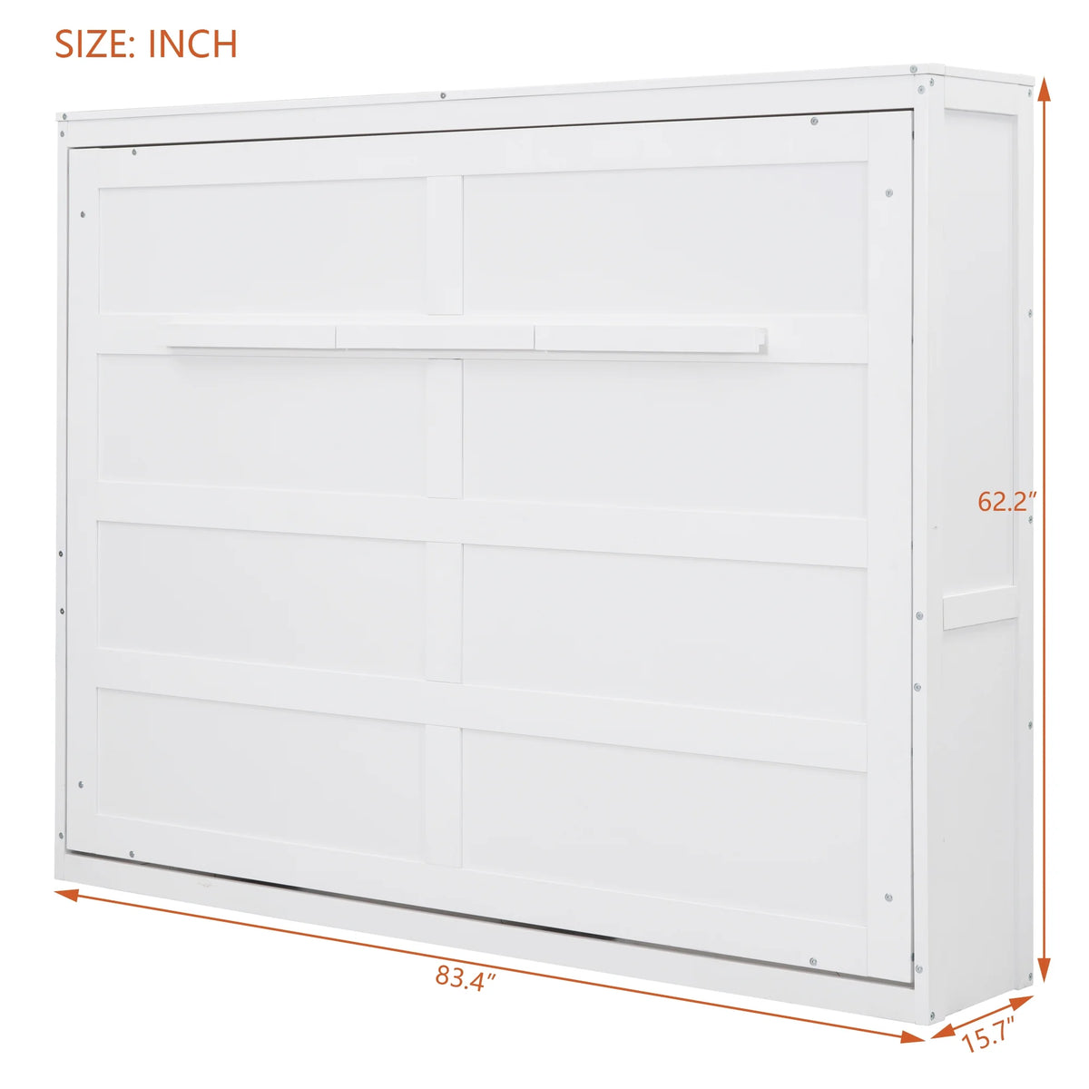 Harper & Bright Designs Full Size Murphy Bed Space-Saving Foldable Wooden Wall Bed with a Shelf for Guest Room Home Office, Gray