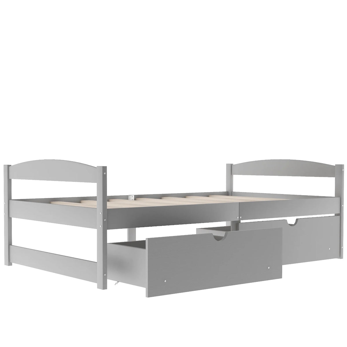 Euroco Twin Size Wooden Daybed with 2 Storage Drawers for Kids Bedroom, Gray
