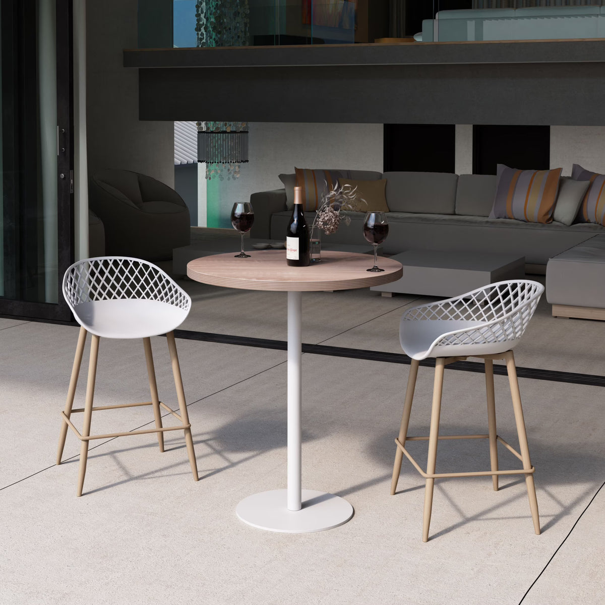 Kurv Indoor and Outdoor Counter Stool - Aloe Green - Set of 2