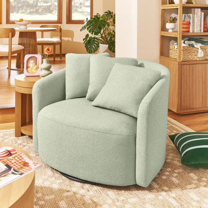 Beautiful Drew Accent Chair by Drew Barrymore, Cream Boucle