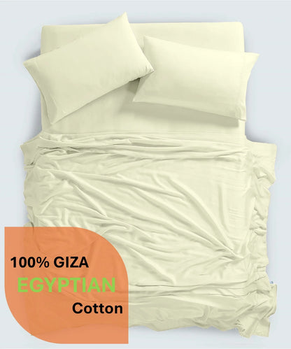 600 Thread Count, 100% Giza Egyptian Cotton Bedding Set, 4-PC Sheets Set, 15 Inch Deep Pocket of Fitted Sheet, Soft Sateen Weave Breathable - Black, Twin