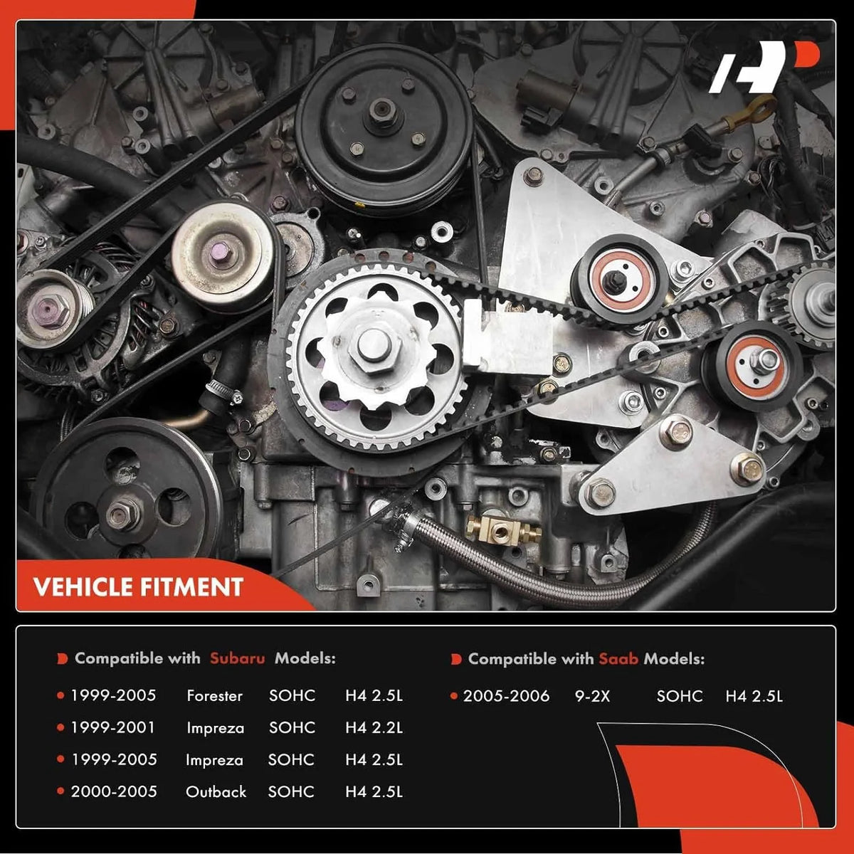 A-Premium 13PCS Engine Timing Belt Kit + Water Pump W/Tensioner Compatible with Subaru Outback 2000-2005, Forester Impreza 1999-2005 & Saab 9-2X 92X 2005-2006 - 2.2L 2.5L, Replace# 2928273H10