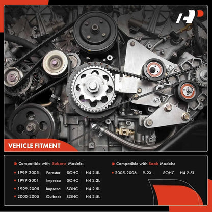 A-Premium 13PCS Engine Timing Belt Kit + Water Pump W/Tensioner Compatible with Subaru Outback 2000-2005, Forester Impreza 1999-2005 & Saab 9-2X 92X 2005-2006 - 2.2L 2.5L, Replace# 2928273H10