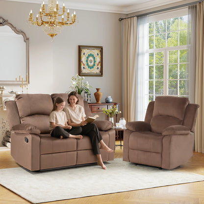 Bonzy Home Recliner Chair with Soft Padded Headrest and Armrest, Theater Reclining Chair Sofa for Living Room and Bedroom
