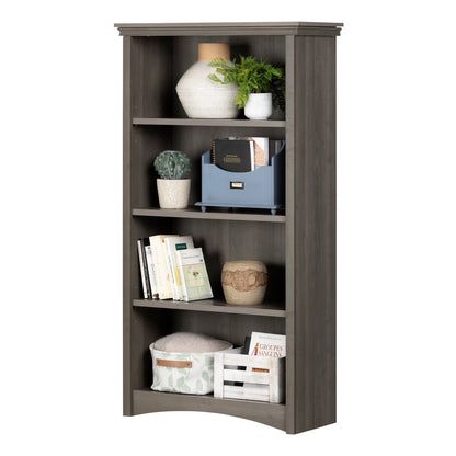 Gascony 4-Shelf Bookcase-Rubbed Black-South Shore