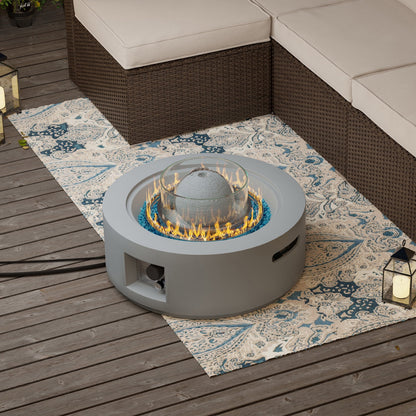 COSIEST 29.3-inch 50,000 BTU Outdoor Propane Fountain Round Fire Pit Table