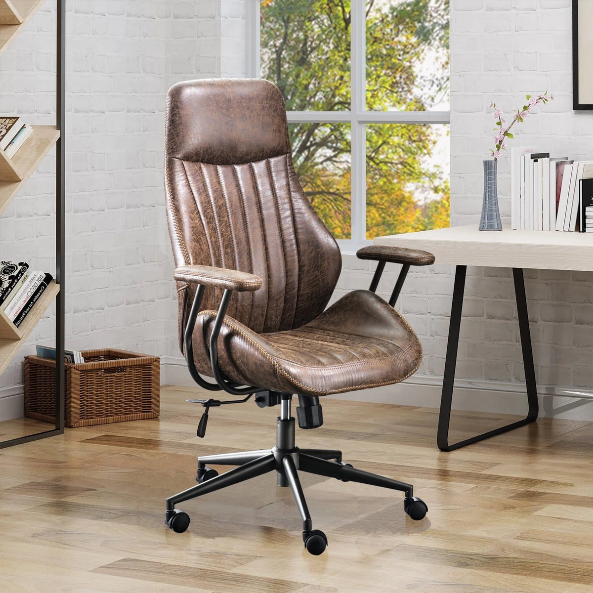 Ovios Ergonomic Office Chair High Back Computer Desk Deepen Seat Chair with Lumbar Support for Home Office