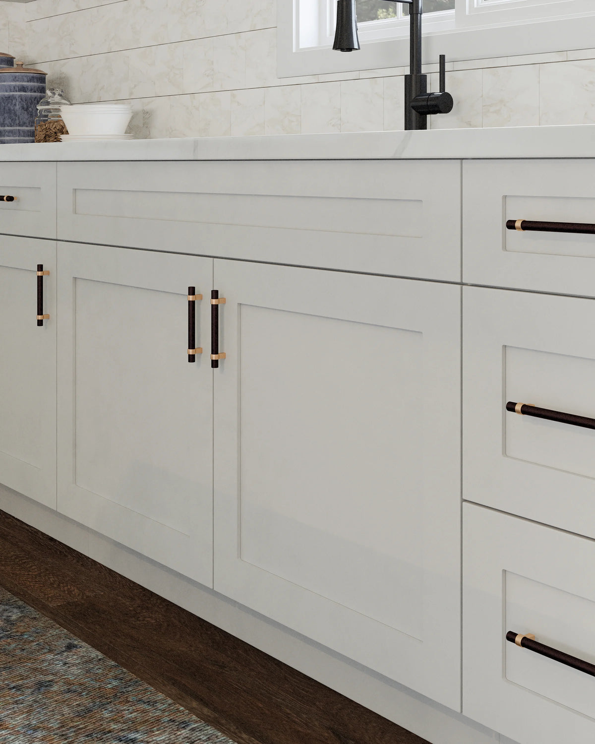 Design House Brookings Solid Wood Ready to Assemble Shaker Sink Base Kitchen Cabinet (48 x 34.5 x 24), White