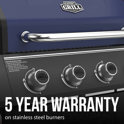 Expert Grill 4 Burner with Side Burner Propane Gas Grill in Blue