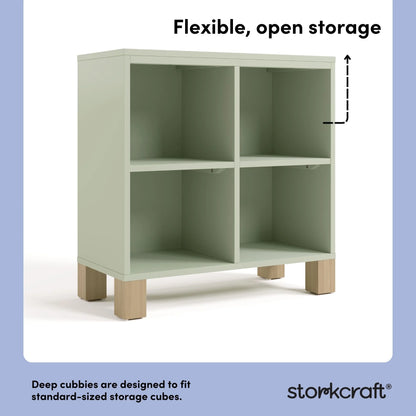 Storkcraft California Cube Organizer Children's Bookcase, Blush with Driftwood
