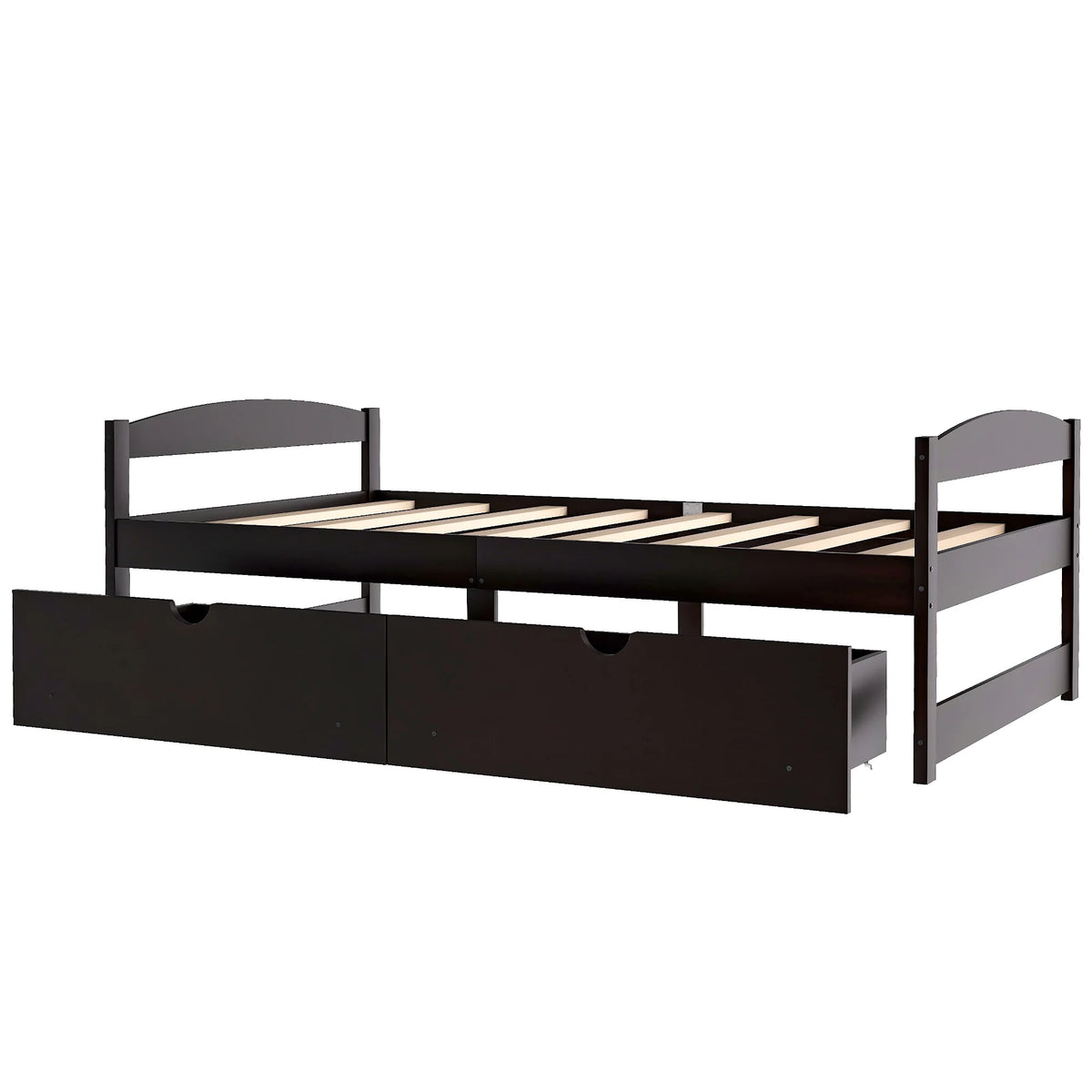 Euroco Twin Size Wooden Daybed with 2 Storage Drawers for Kids Bedroom, Gray