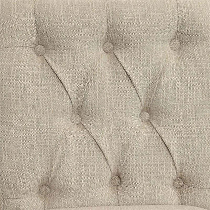 Furniture of America Landon Transitional Fabric Tufted Loveseat Bench in Gray