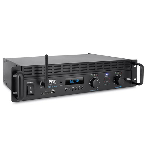 Pyle 2-Channel 2000W Bridgeable Rack Mount Pro Audio Sound Wireless Home Stereo Receiver Amplifier