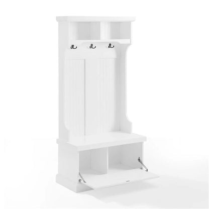 Crosley Furniture Shoreline Coastal MDF Wood Hall Tree in White