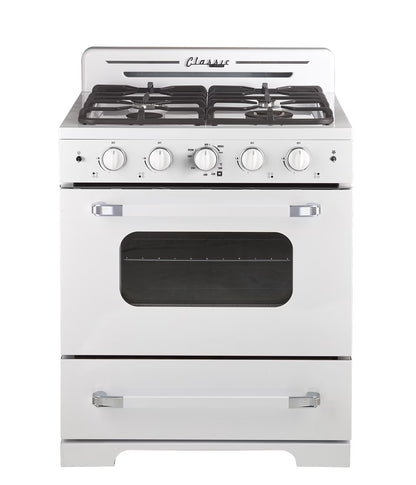Unique Classic Retro 30" 3.9 cu/ft Freestanding Gas Range with Convection Oven and Sealed Burners