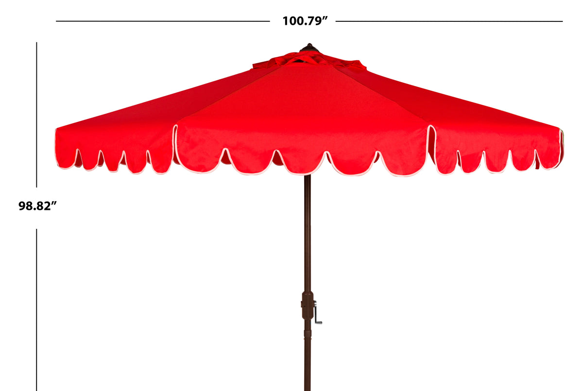 Safavieh Venice 9' Market Crank Tilt Patio Umbrella, Navy/White