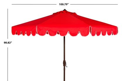Safavieh Venice 9' Market Crank Tilt Patio Umbrella, Navy/White