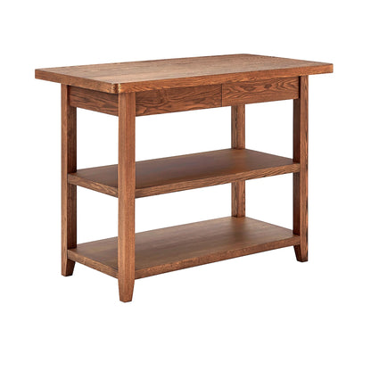 Better Homes & Gardens Reading Wood Kitchen Island with 2 Shelves and Drawers, Walnut Color