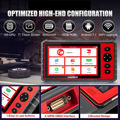 LAUNCH CRP909E OBD2 Scanner Car Diagnostic Scan Tool, OE-Level All System Diagnostic Scanner with 28 Free Maintenance Functions, IMMO, 2 Years Free Update