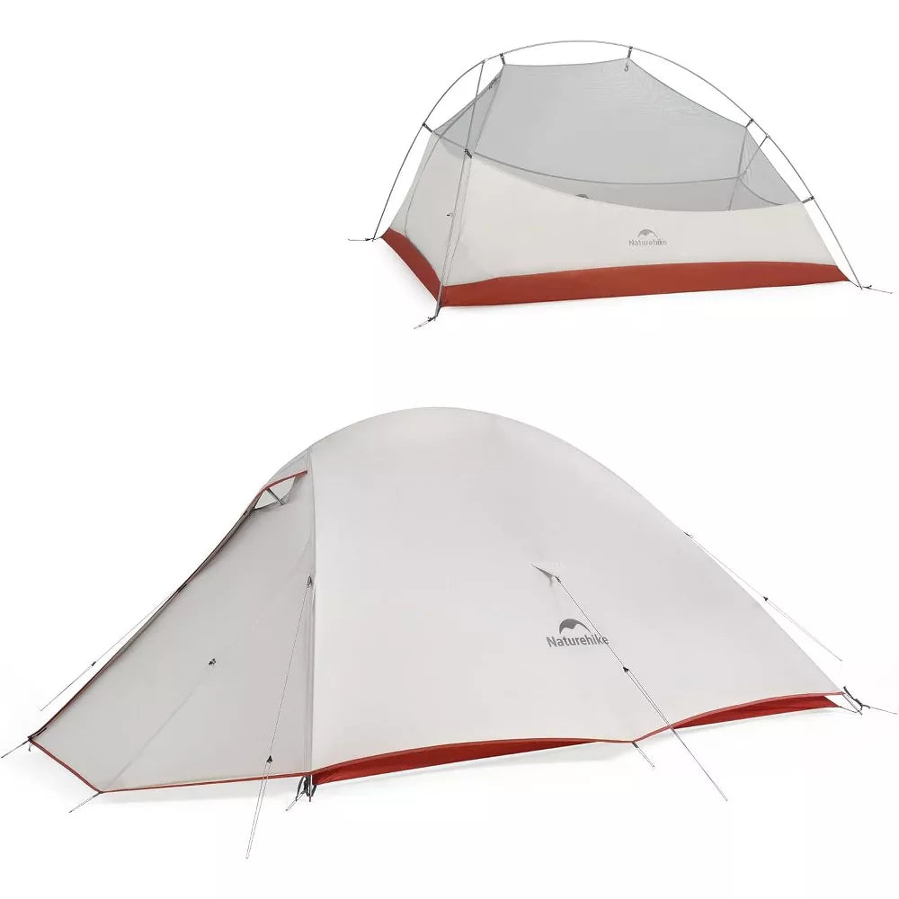 Naturehike 2 Person Tent Lightweight Backpacking Tent with Footprint - Free Standing Ultralight Camping Hiking Backpack Tents, 7.22×5.25ft, Sand