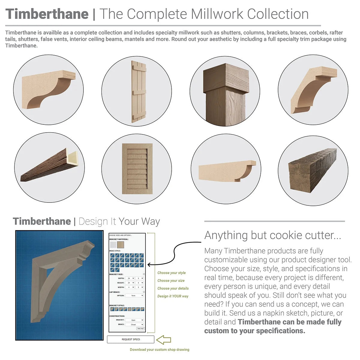 Ekena Millwork 18"W x 5'H Hand Hewn Endurathane Faux Wood Non-Tapered Square Column Wrap with Standard Capital & Base