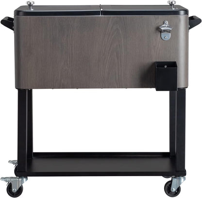 HEYWU 80 Quart Ice Chest Water Cooler with Bottle Opener, Milk White
