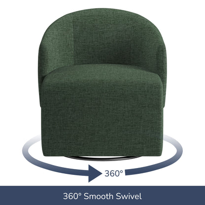 BELLEZE Swivel Accent Chair, Modern Upholstered Swivel Armchair 360 Degree Barrel Chair Comfy Corner Chair for Living Room Bedroom [Set of 2] - Malta (Light Grey)