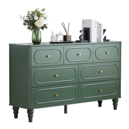 YOCWO 3 Drawer Nightstand, Classic Chest of Drawers with Arc Edge, Walnut