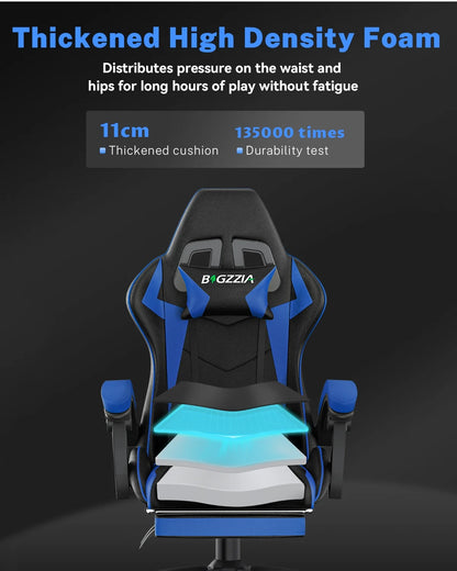 Bigzzia Gaming Chair with Footrest, Gaming Chair for Adult with Headrest and Lumbar Support,Red