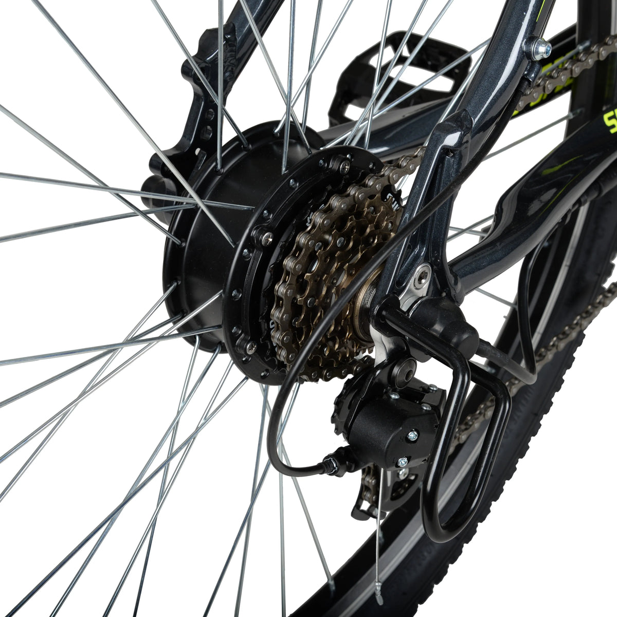 Hyper Bicycles 26" 36V Electric Mountain Bike for Adults, Pedal-Assist, 250W E-Bike Motor, Black