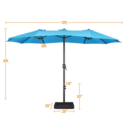 Topeakmart 13ft Patio Parasol Canopy with Crank, Tan