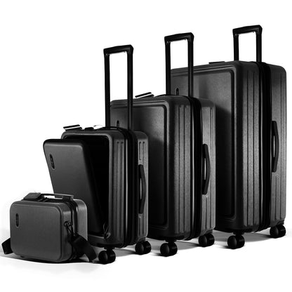 Virtu 4 Piece Hardshell Exapandable Luggage Set, Spinner Luggage Suitcase Set, Navy Blue