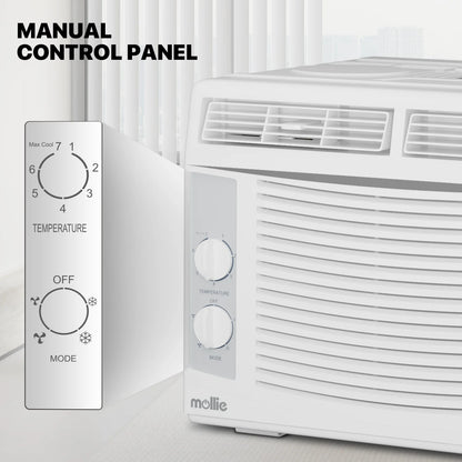 mollie 12,000 BTU 115V Window Air Conditioner, Cools Rooms up to 450 Sq.Ft., Window AC Unit with Remote Control, 24H-Timer and 3 Fan Speeds, White