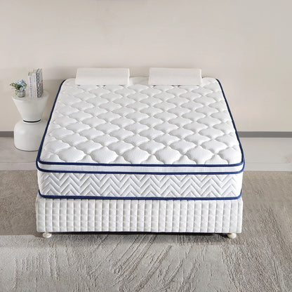 QOFYU Plush Queen Mattress 12 inch, Queen Size Spring HybridGel Memory Foam Mattress,  Queen Mattresses in a Box