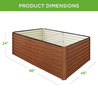 Best Choice Products 8x4x2ft Outdoor Metal Raised Garden Bed, Planter Box for Vegetables, Flowers, Herbs - Gray