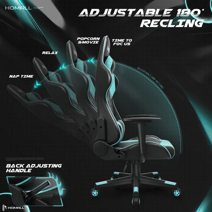 Homall Gaming Chair office Chair with Headrest & Lumbar Support, Pink