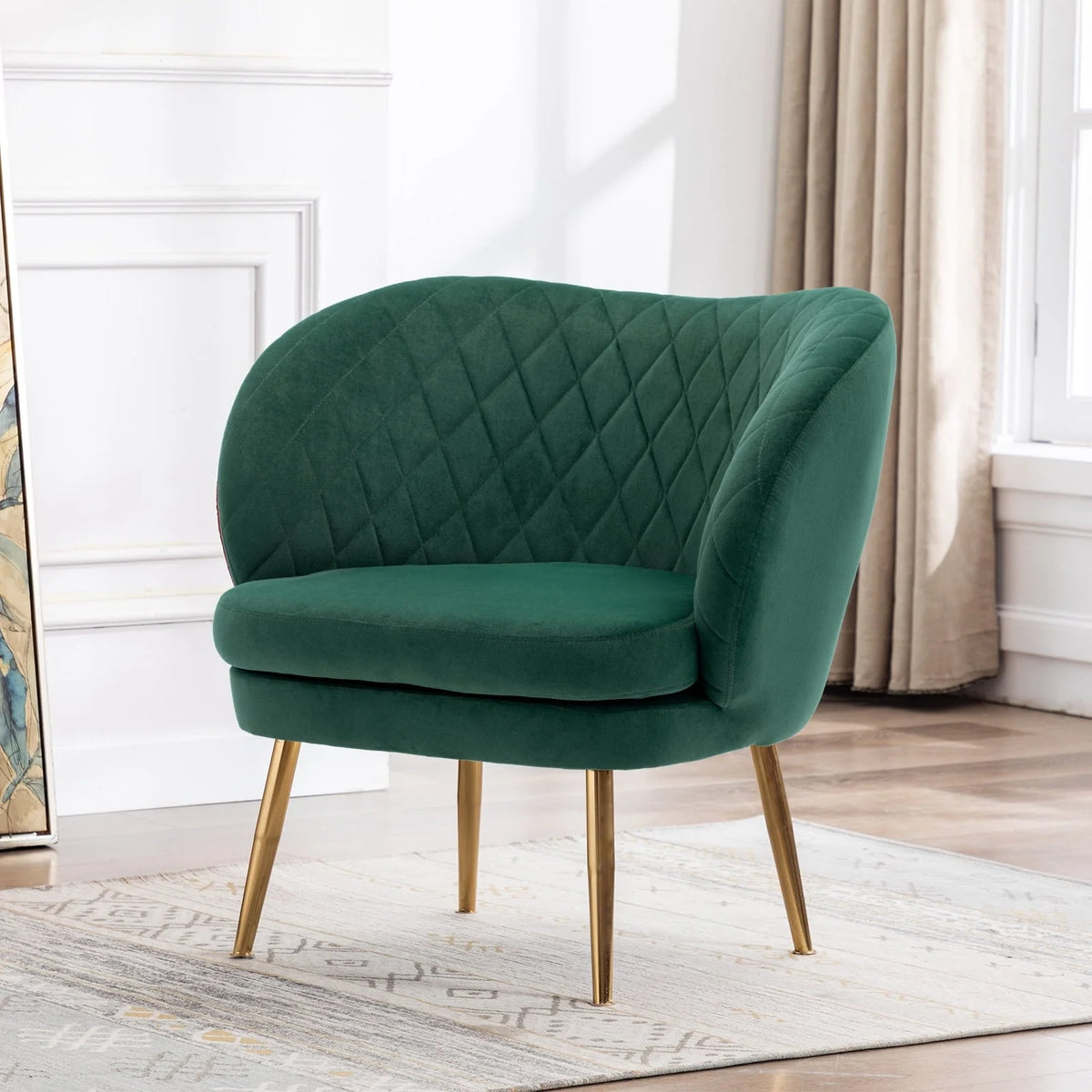 Duhome Accent Chair Single Sofa with Arm Velvet Blue 1 Pcs
