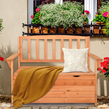 Zimtown Outdoor Storage Bench Deck Box for Patio Furniture, Front Porch Decor,Yellow