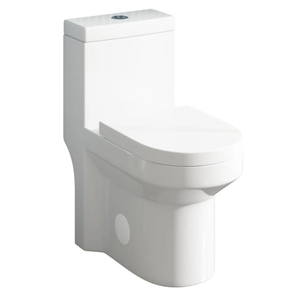 Puremind One-Piece Elongated Ceramic Toilet,4/6 Dual Flush 1.28 Gpf, White (27.6''Dx15''Wx29.5''H)