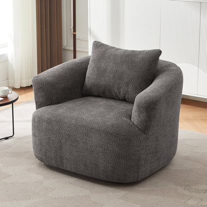 Harper & Bright Designs 360�� Swivel Accent Chair, Barrel Chair Swivel Upholstered Sofa Chair with Cushion for Living Room Office, Beige