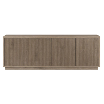 Evelyn&Zoe Hanson Rectangular TV Stand for TV's up to 75", Black Grain