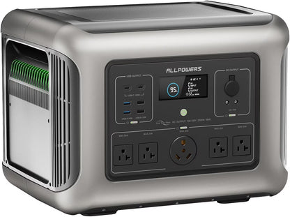 ALLPOWERS 2500W Portable Solar Generator, with RV Socket, 2016Wh LiFePO4 Battery for Backup Camping