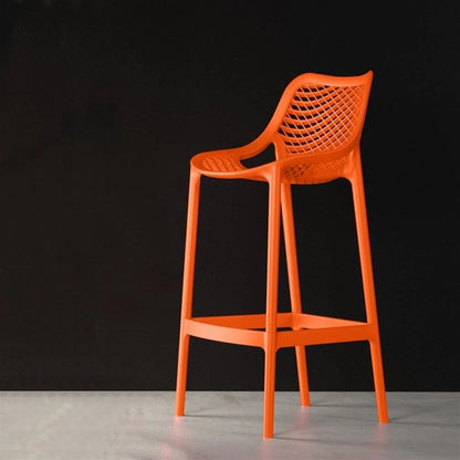 Home Square Polypropylene Patio Bar Stool in Taupe - Set of 2