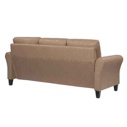 Lifestyle Solutions Alexa Sofa with Rolled Arms, Gray Fabric