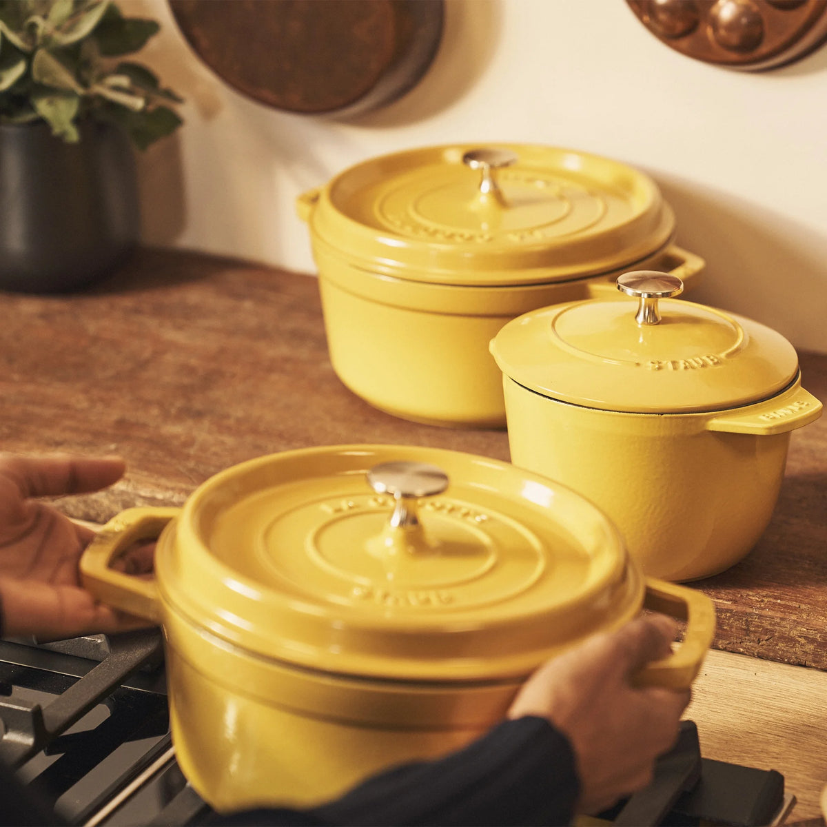 Staub Cast Iron 7-qt Round Cocotte - Grenadine