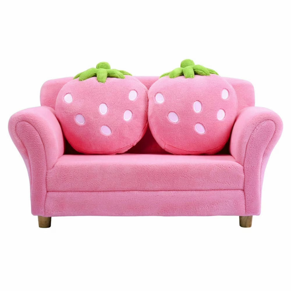Spaco BL/PI Kids Strawberry Armrest Chair Sofa-Pink, Kids Couch for Kids