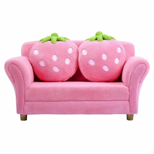 Spaco BL/PI Kids Strawberry Armrest Chair Sofa-Pink, Kids Couch for Kids